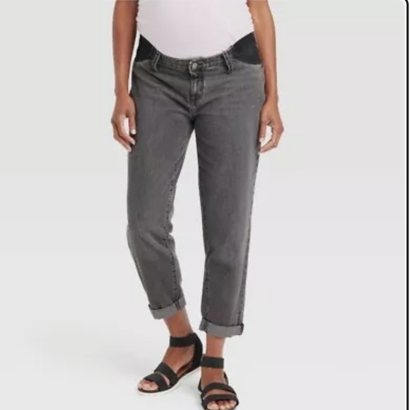 Maternity Black stretch jeans boyfriend style size 8 in black by Isabel … - Picture 1 of 3